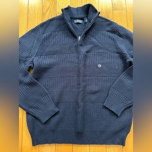 Chaps Dark Blue Zip-Up Sweater